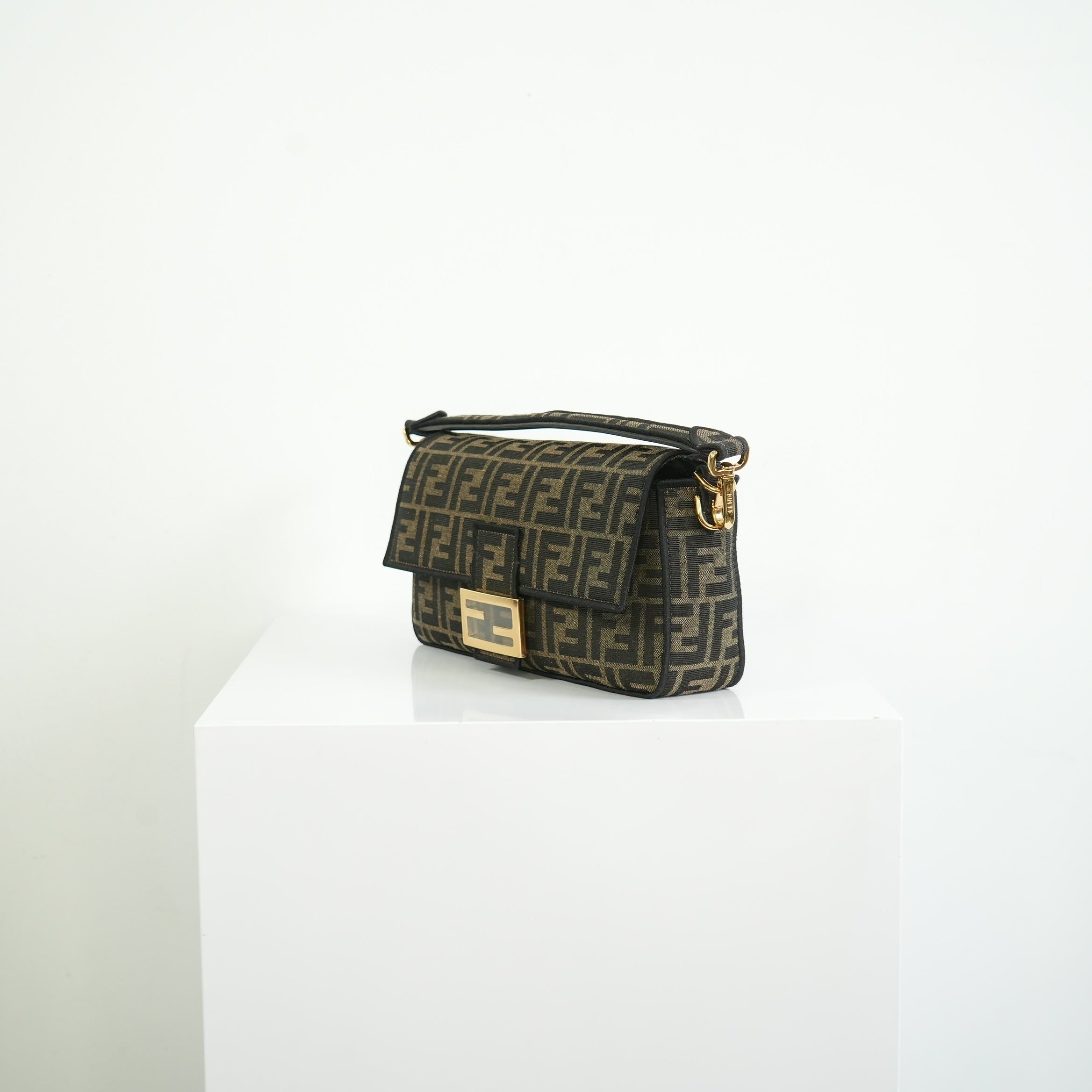 Fendi Baguette (2way) Medium Monogram Brown FF Jacquard Fabric