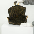 Fendi Baguette (2way) Medium Monogram Brown FF Jacquard Fabric