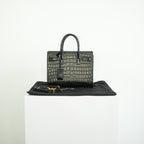 Saint Laurent Black Baby Croc Sac de Jour Bag w/ dust bag