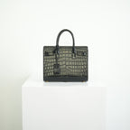 Saint Laurent Black Baby Croc Sac de Jour Bag w/ dust bag