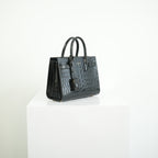 Saint Laurent Black Baby Croc Sac de Jour Bag w/ dust bag