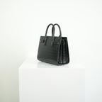 Saint Laurent Black Baby Croc Sac de Jour Bag w/ dust bag