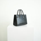 Saint Laurent Black Baby Croc Sac de Jour Bag w/ dust bag