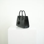 Saint Laurent Black Baby Croc Sac de Jour Bag w/ dust bag