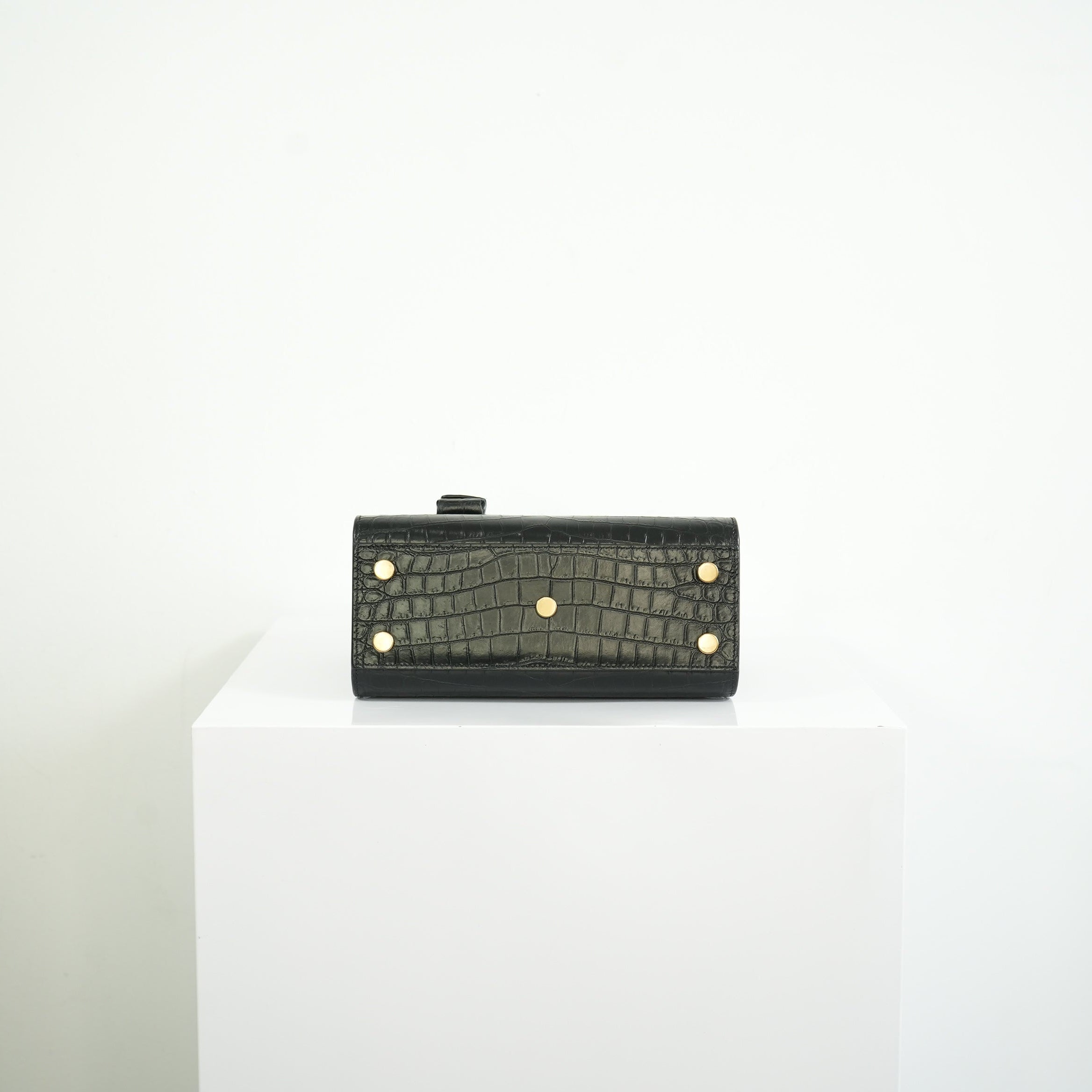 Saint Laurent Black Baby Croc Sac de Jour Bag w/ dust bag