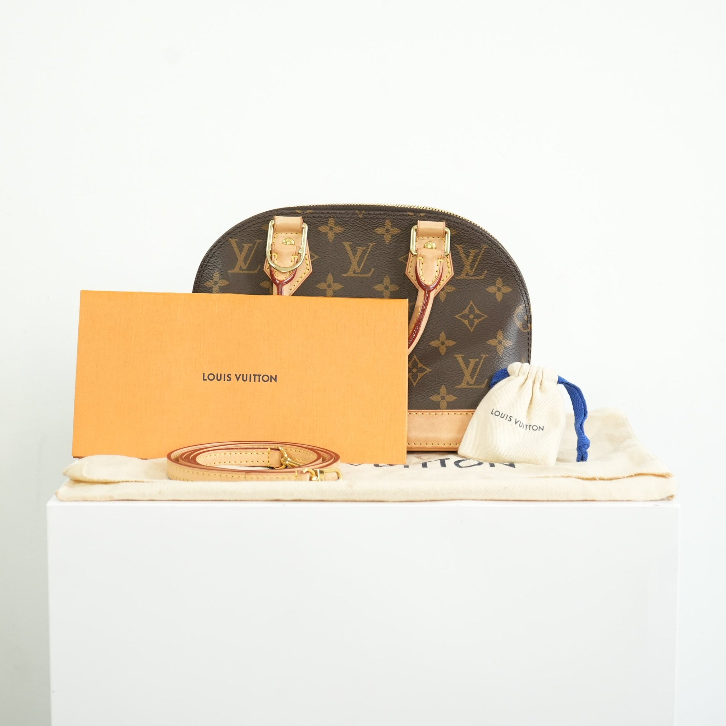 Louis Vuitton Monogram Canvas Alma BB With Dust Bag and Strap
