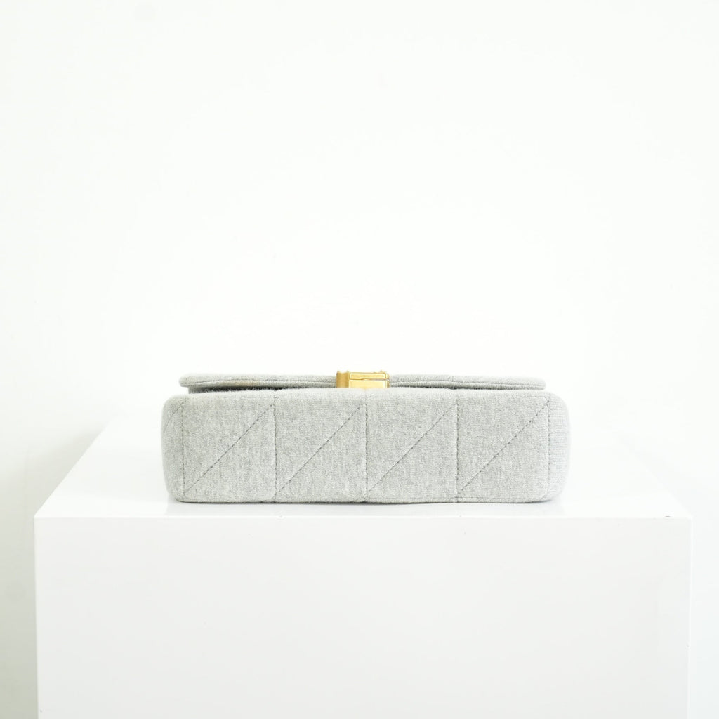 Saint Laurent Jaime Quilted Grey Wool-Jersey Medium