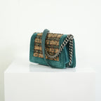 Chanel Paris-Edinburgh Tweed Boy Bag Green Velvet Trim