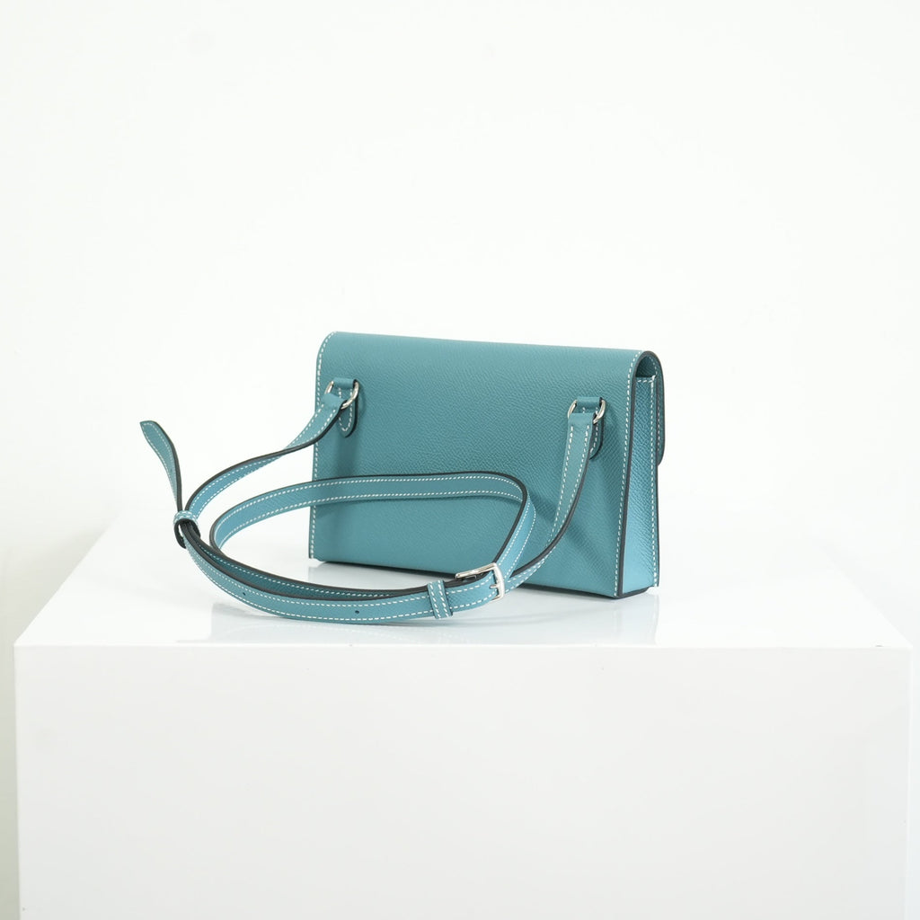 Hermes Bleu Jean Epsom Hermesnap Wallet Palladium Hardware Full Set