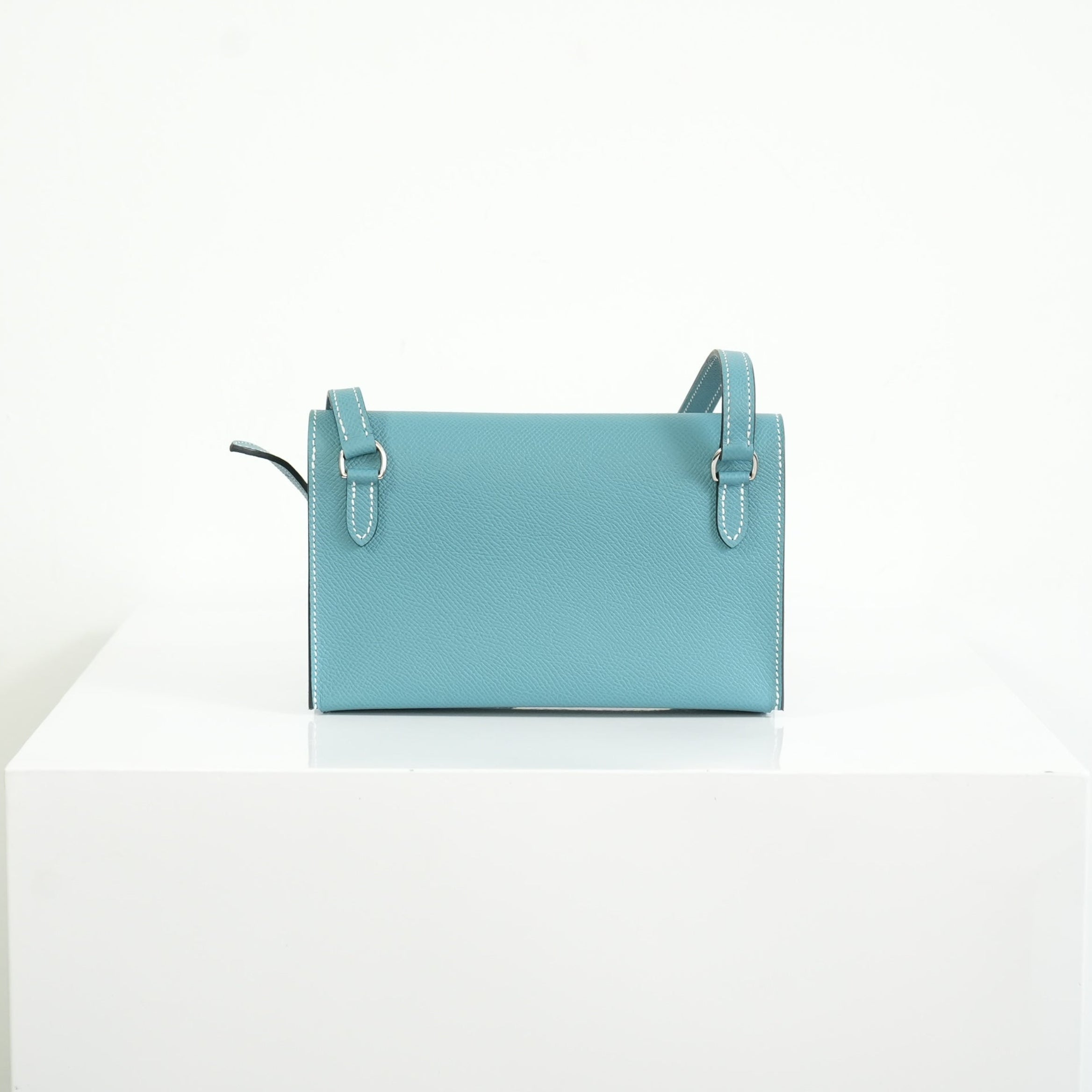 Hermes Bleu Jean Epsom Hermesnap Wallet Palladium Hardware Full Set