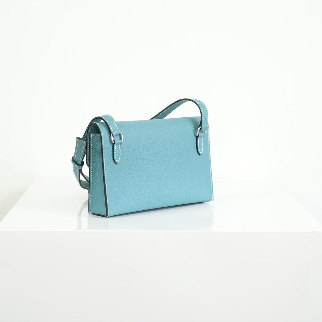 Hermes Bleu Jean Epsom Hermesnap Wallet Palladium Hardware Full Set