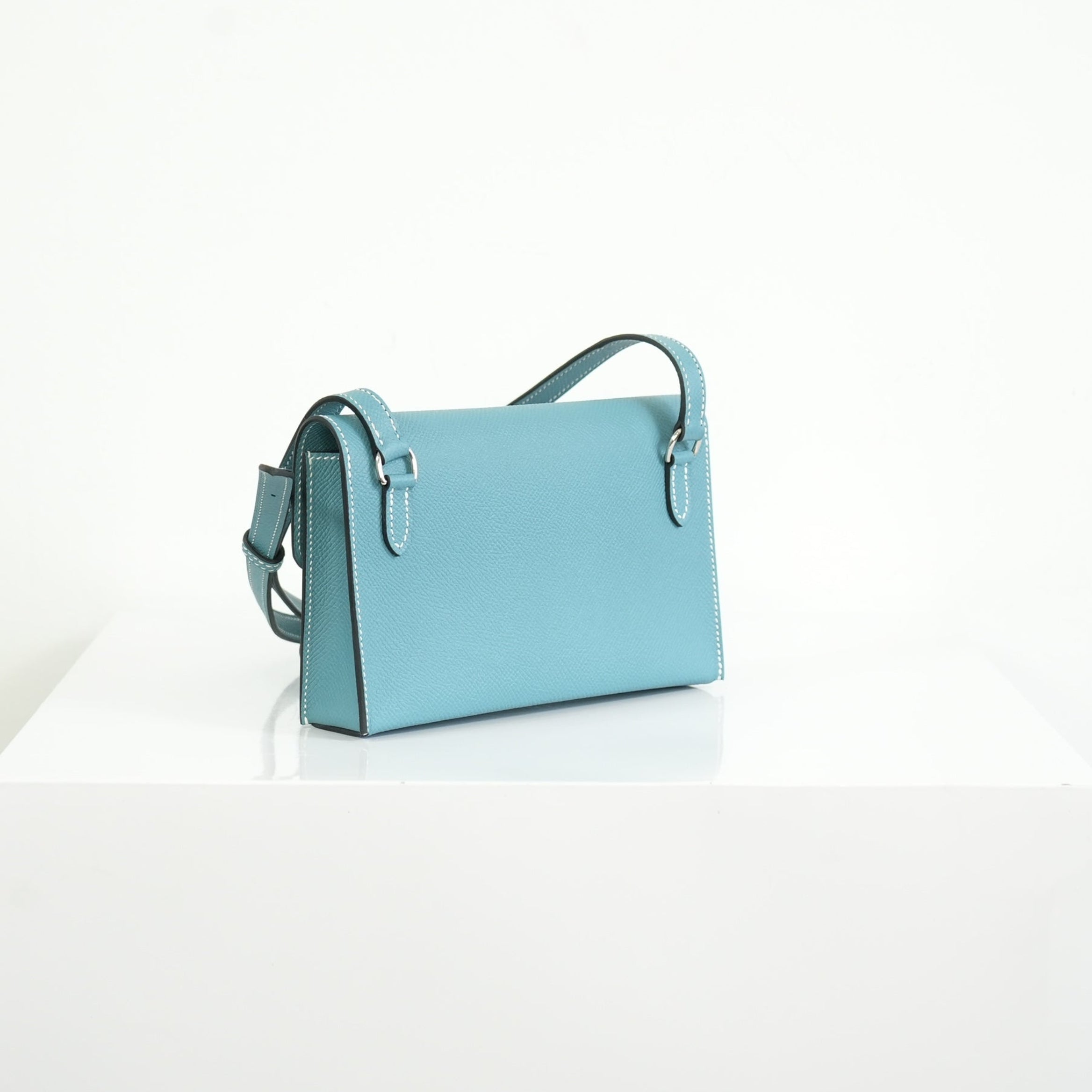 Hermes Bleu Jean Epsom Hermesnap Wallet Palladium Hardware Full Set