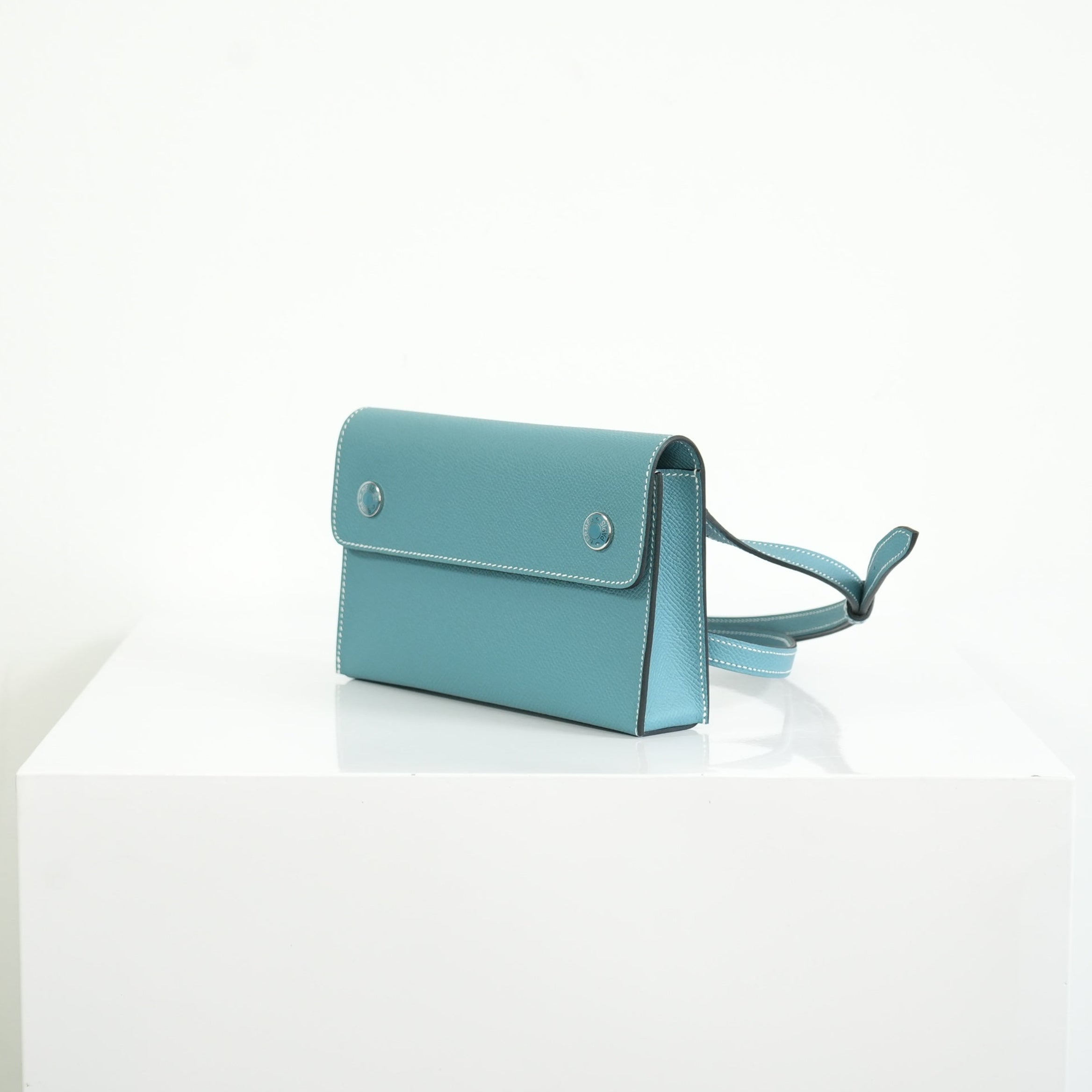 Hermes Bleu Jean Epsom Hermesnap Wallet Palladium Hardware Full Set