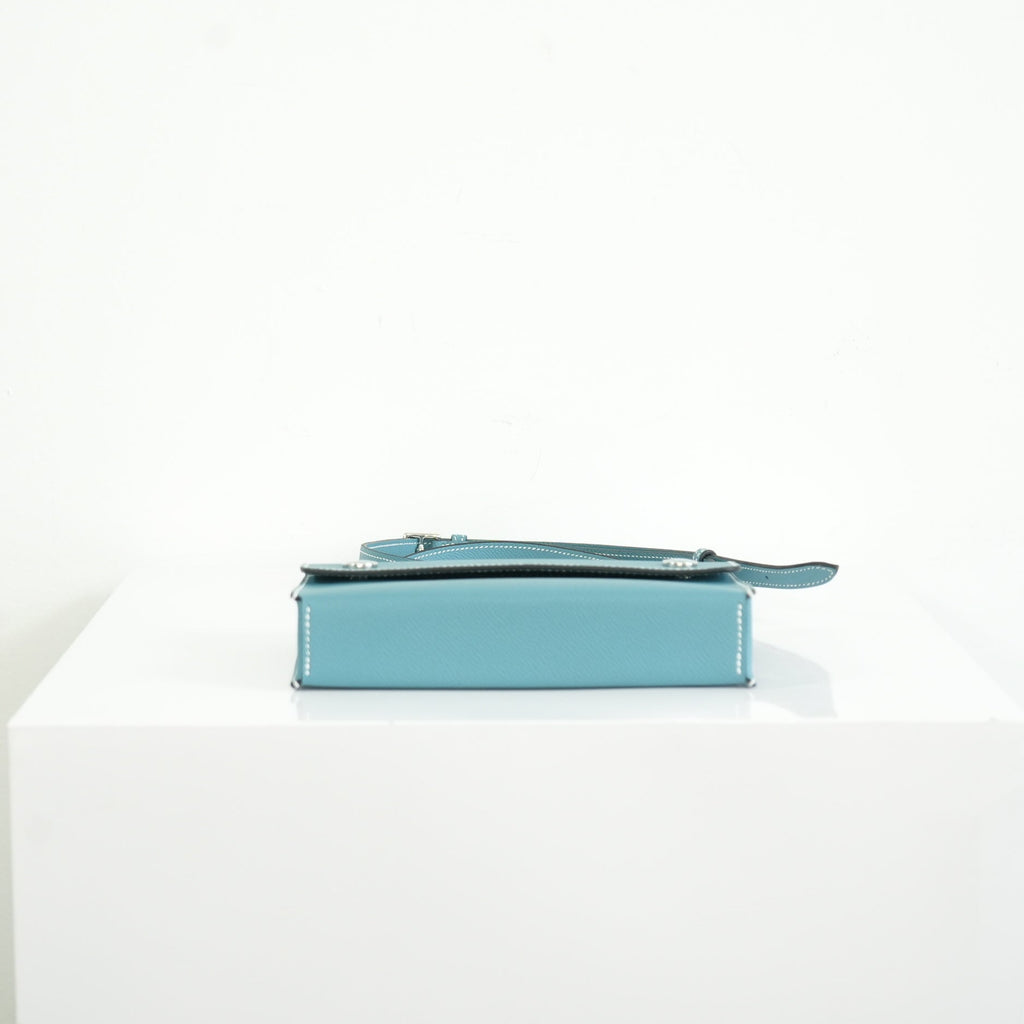 Hermes Bleu Jean Epsom Hermesnap Wallet Palladium Hardware Full Set