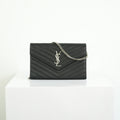 Saint Laurent Cassandre Black Engrained WOC w/ dust bag