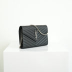 Saint Laurent Cassandre Black Engrained WOC w/ dust bag