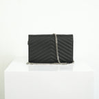 Saint Laurent Cassandre Black Engrained WOC w/ dust bag