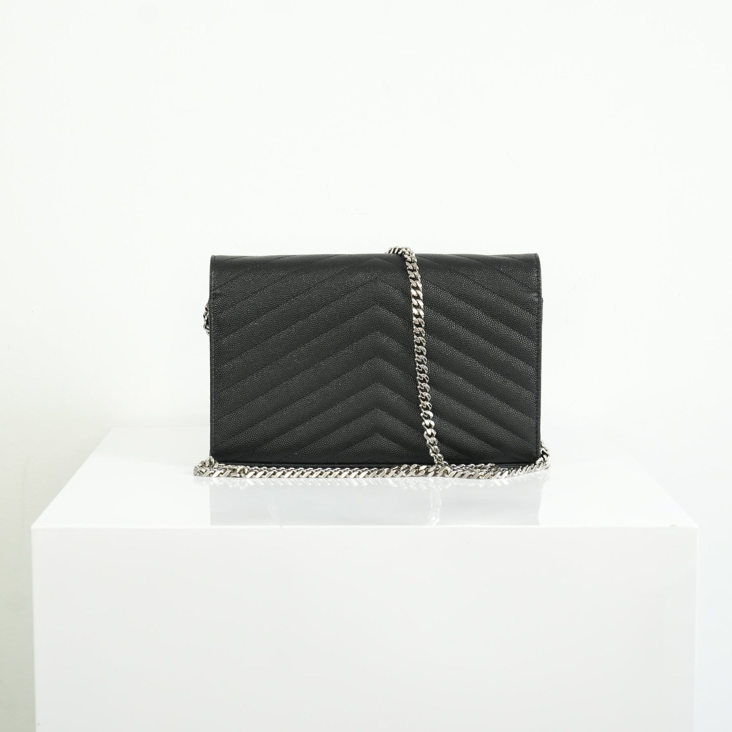 Saint Laurent Cassandre Black Engrained WOC w/ dust bag
