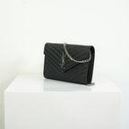 Saint Laurent Cassandre Black Engrained WOC w/ dust bag