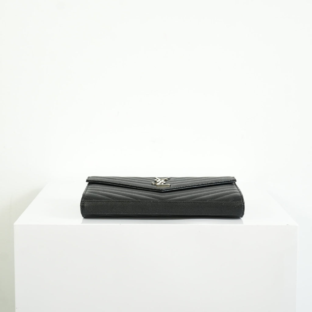 Saint Laurent Cassandre Black Engrained WOC w/ dust bag