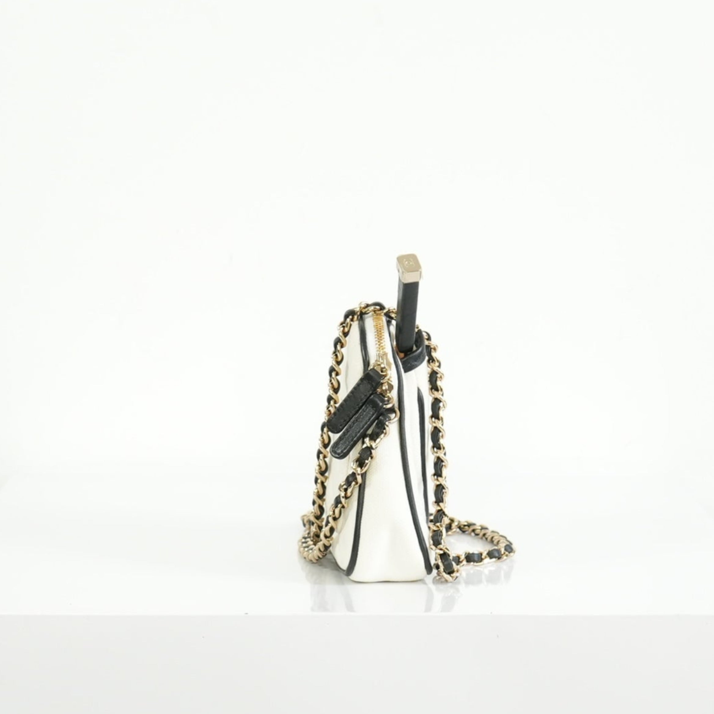 Chanel White Canvas Calfskin Tennis Racket Mini Bag