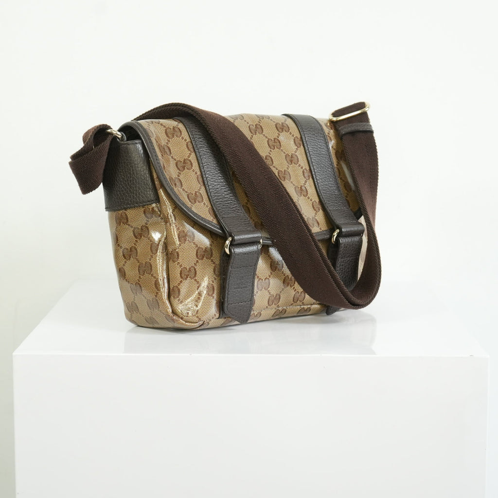 Gucci GG Crystal Monogram Canvas Messenger Bag