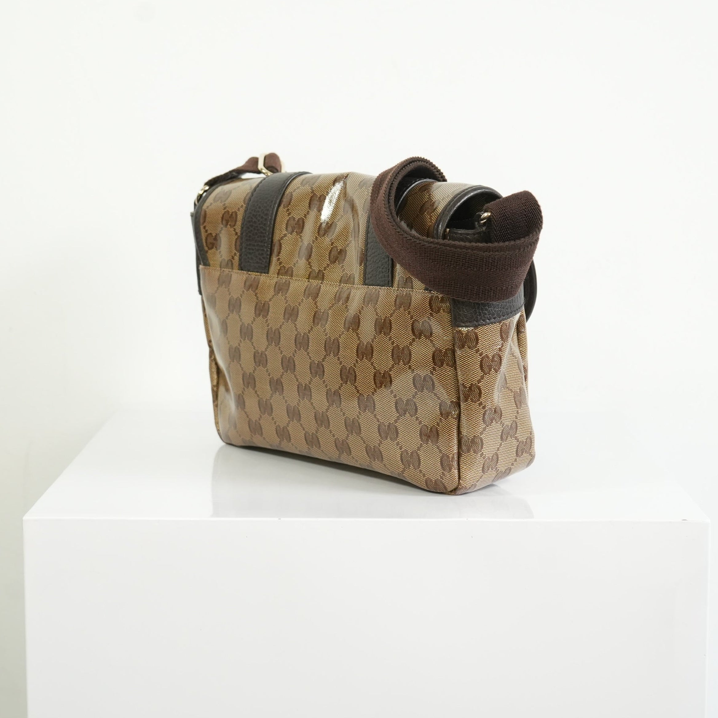 Gucci GG Crystal Monogram Canvas Messenger Bag