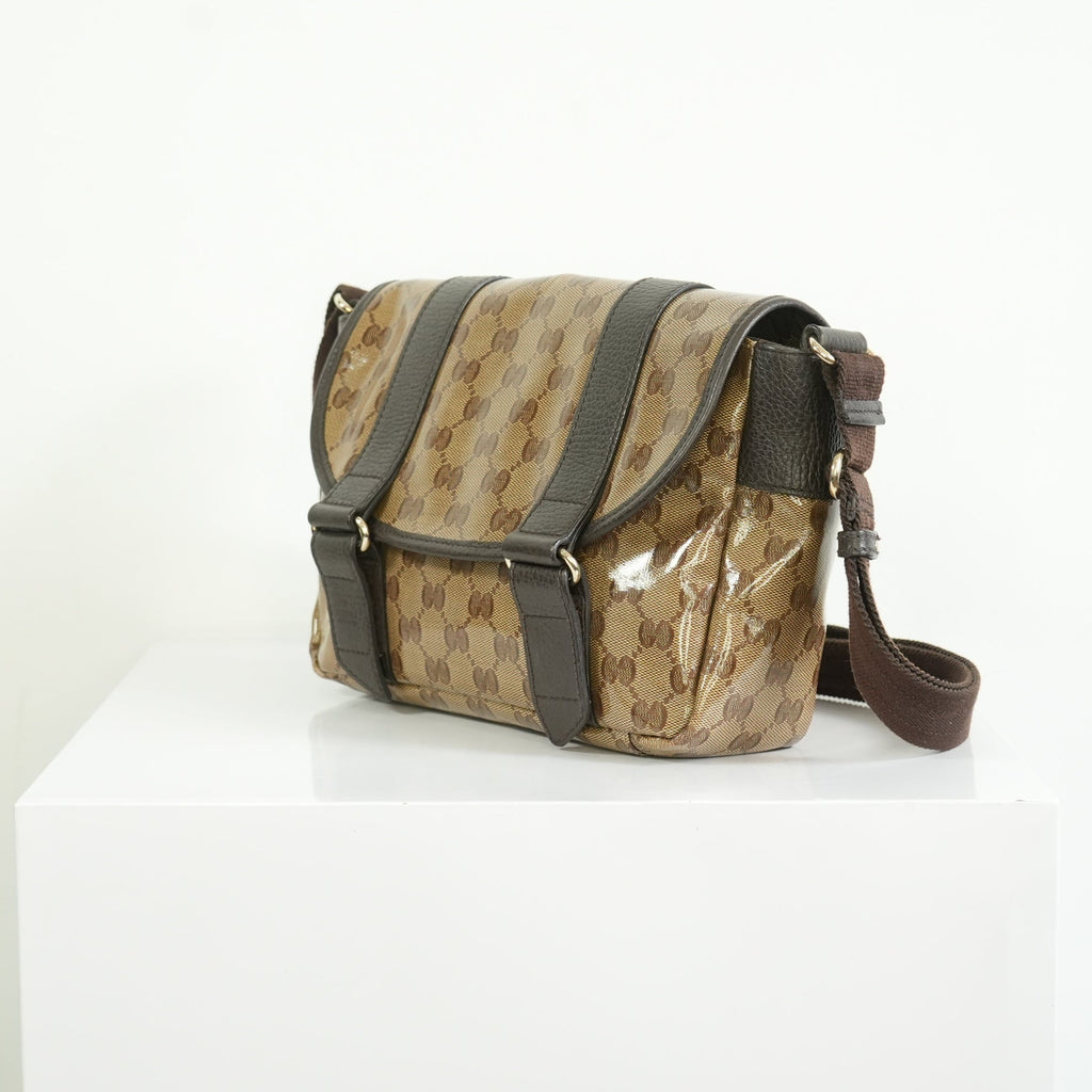 Gucci GG Crystal Monogram Canvas Messenger Bag