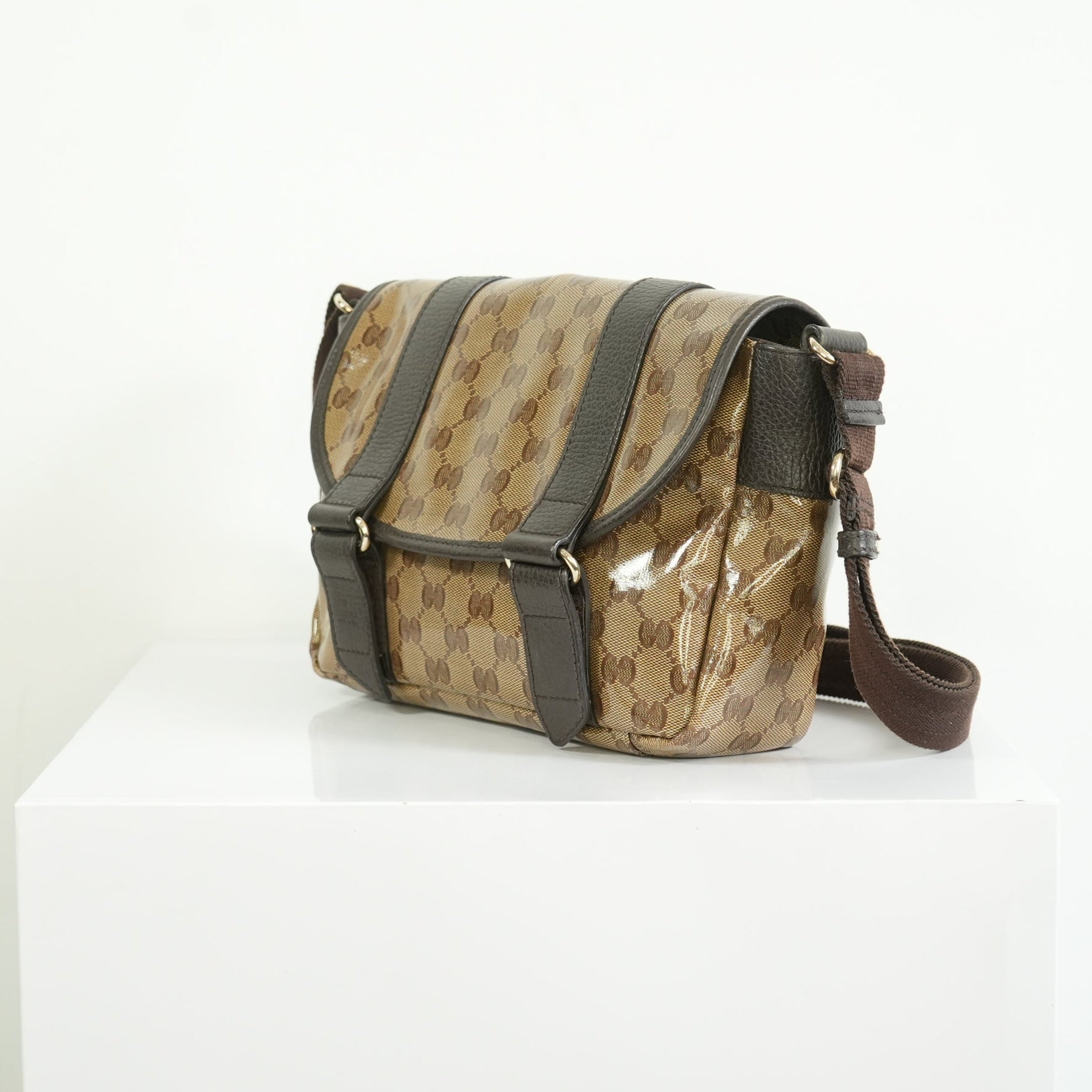 Gucci GG Crystal Monogram Canvas Messenger Bag