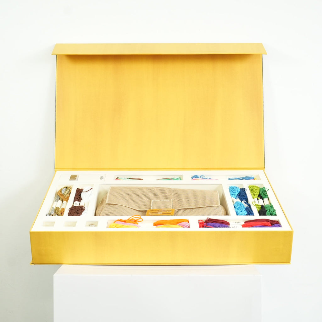Fendi Baguette Biege Needle Point DIY Kit Bag Full Set