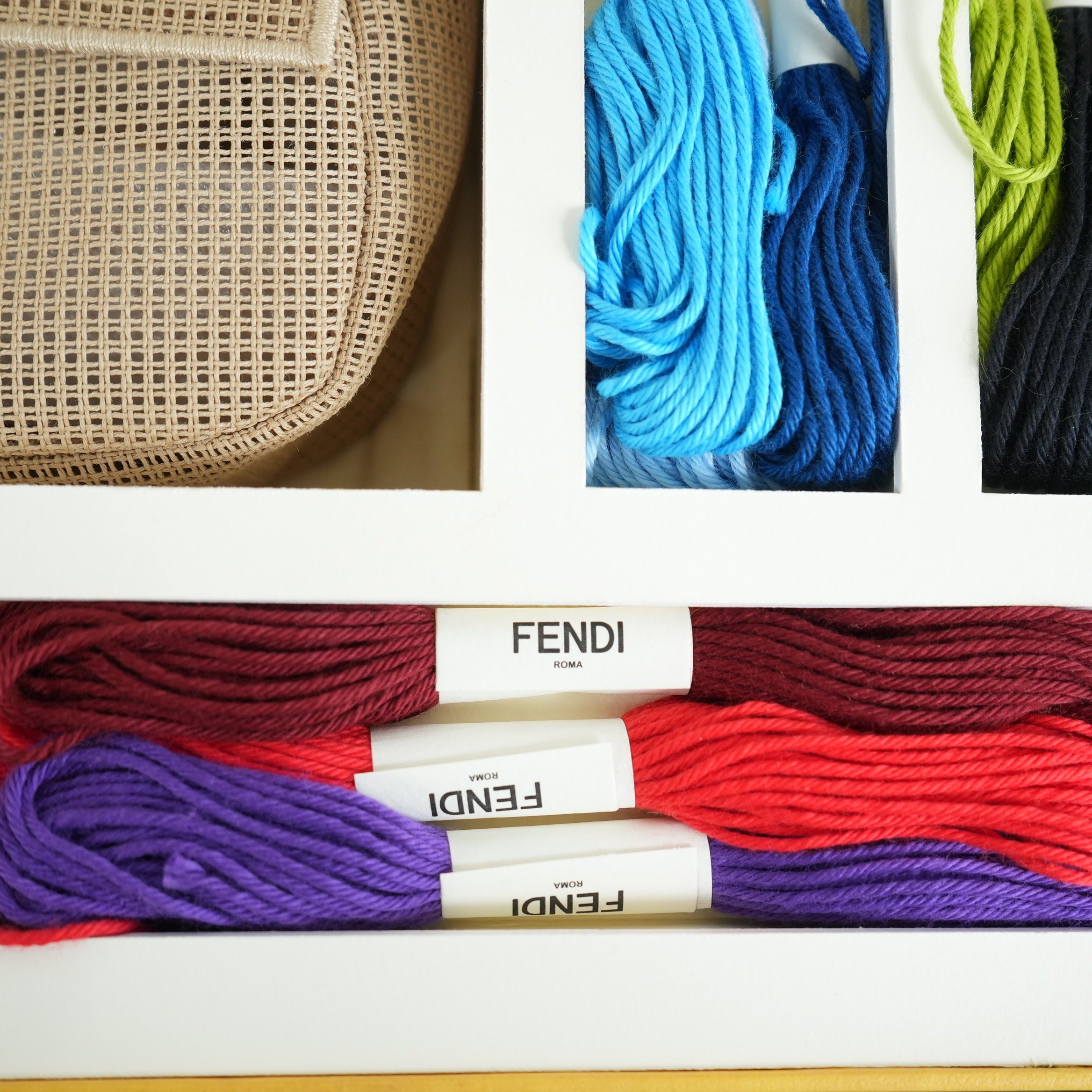 Fendi Baguette Biege Needle Point DIY Kit Bag Full Set