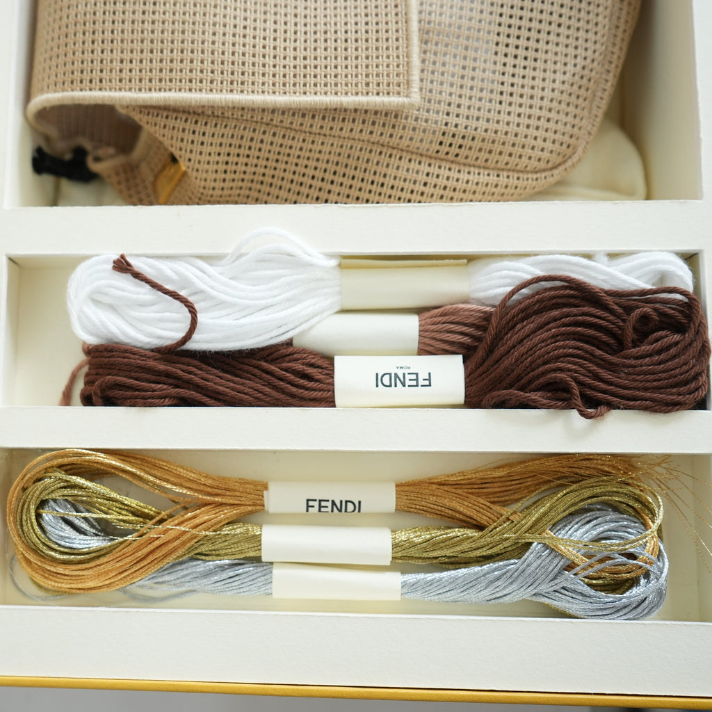 Fendi Baguette Biege Needle Point DIY Kit Bag Full Set