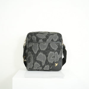 Vivienne Westwood Distinctive Black and Grey Leopard Pattern Crossbody Bag
