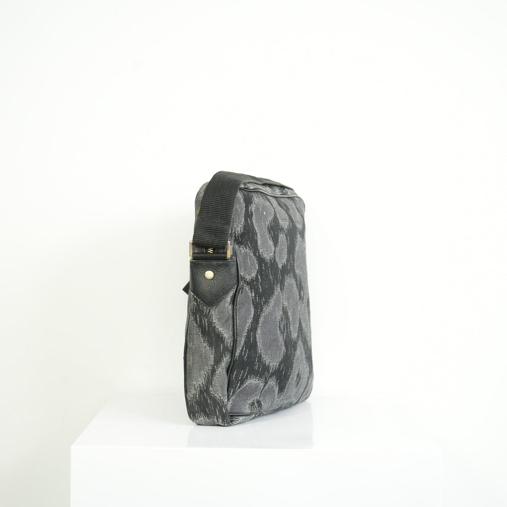 Vivienne Westwood Distinctive Black and Grey Leopard Pattern Crossbody Bag