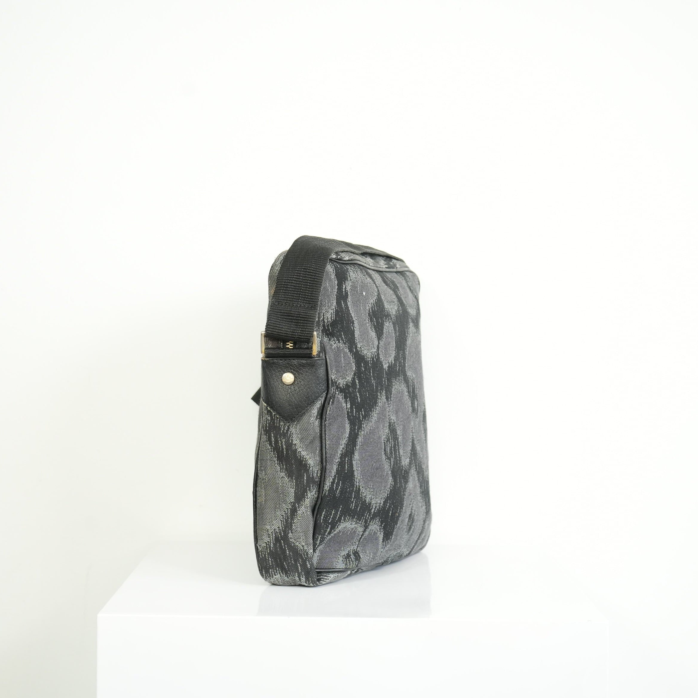 Vivienne Westwood Distinctive Black and Grey Leopard Pattern Crossbody Bag