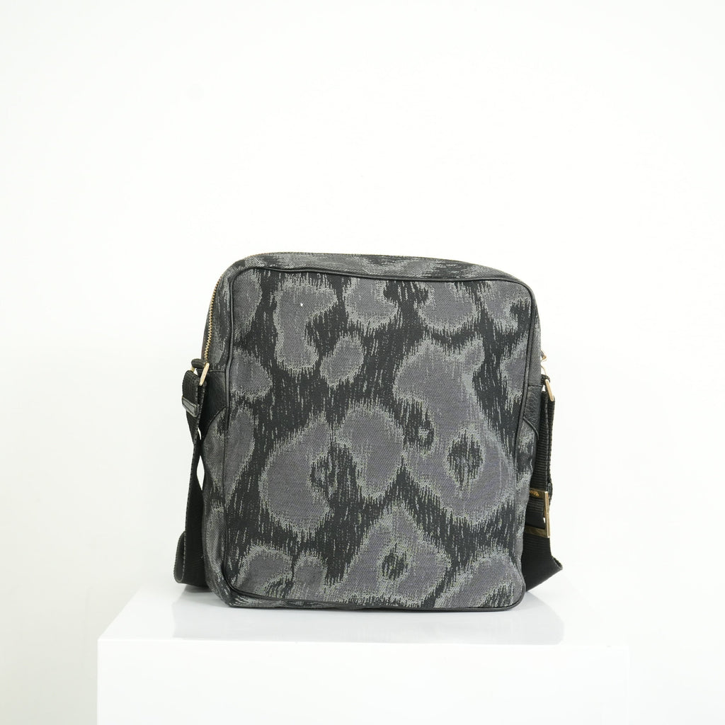 Vivienne Westwood Distinctive Black and Grey Leopard Pattern Crossbody Bag