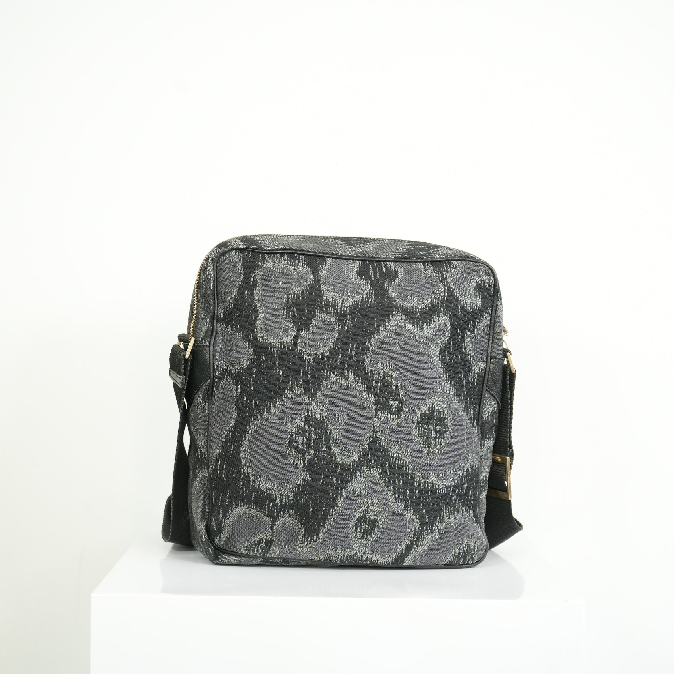Vivienne Westwood Distinctive Black and Grey Leopard Pattern Crossbody Bag