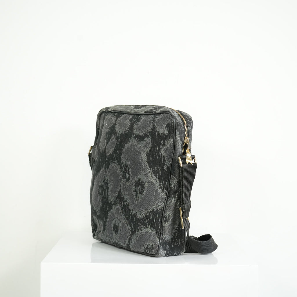 Vivienne Westwood Distinctive Black and Grey Leopard Pattern Crossbody Bag
