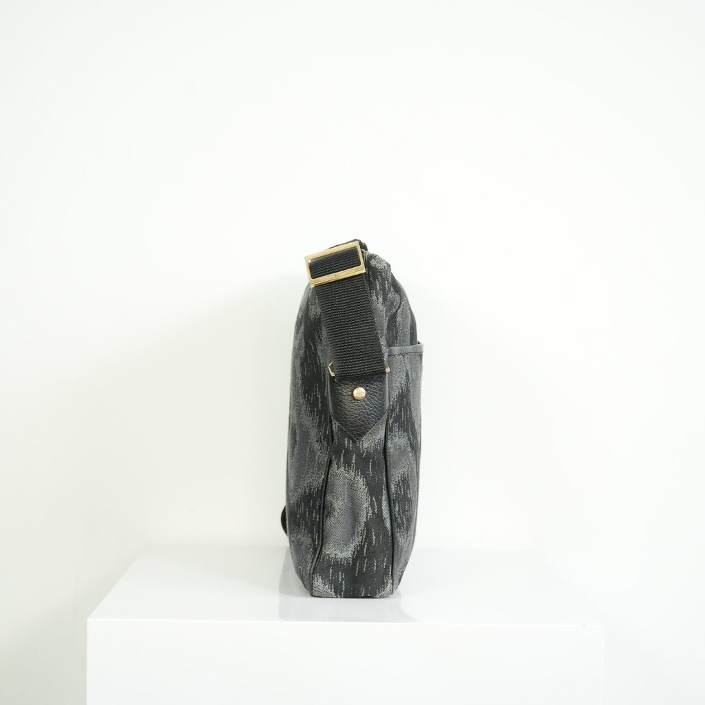 Vivienne Westwood Distinctive Black and Grey Leopard Pattern Crossbody Bag