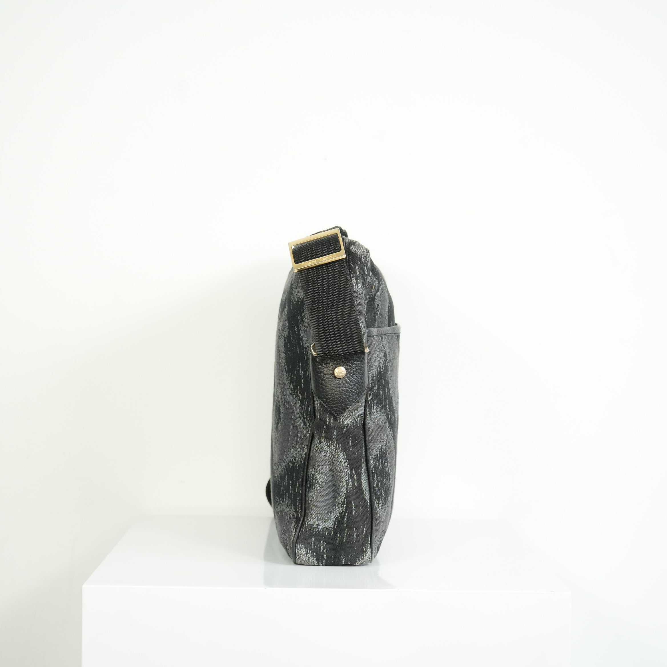 Vivienne Westwood Distinctive Black and Grey Leopard Pattern Crossbody Bag