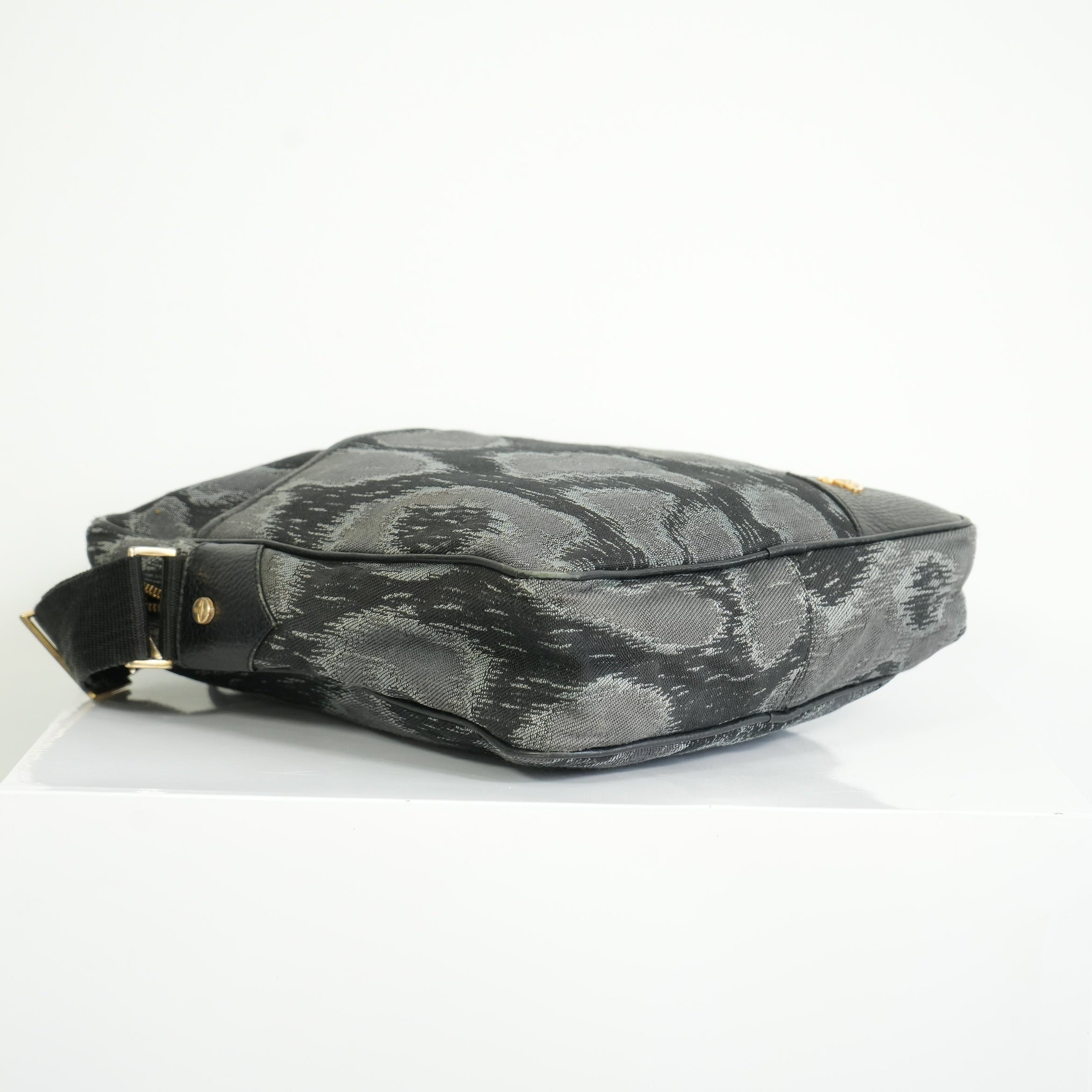Vivienne Westwood Distinctive Black and Grey Leopard Pattern Crossbody Bag