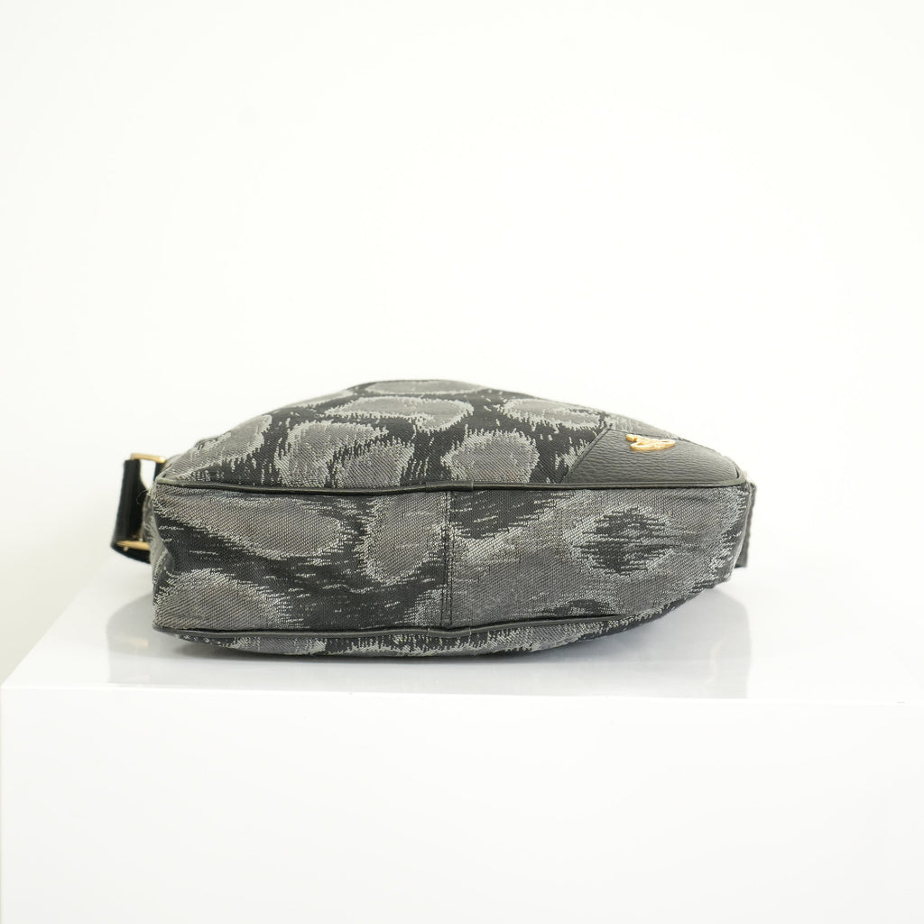 Vivienne Westwood Distinctive Black and Grey Leopard Pattern Crossbody Bag