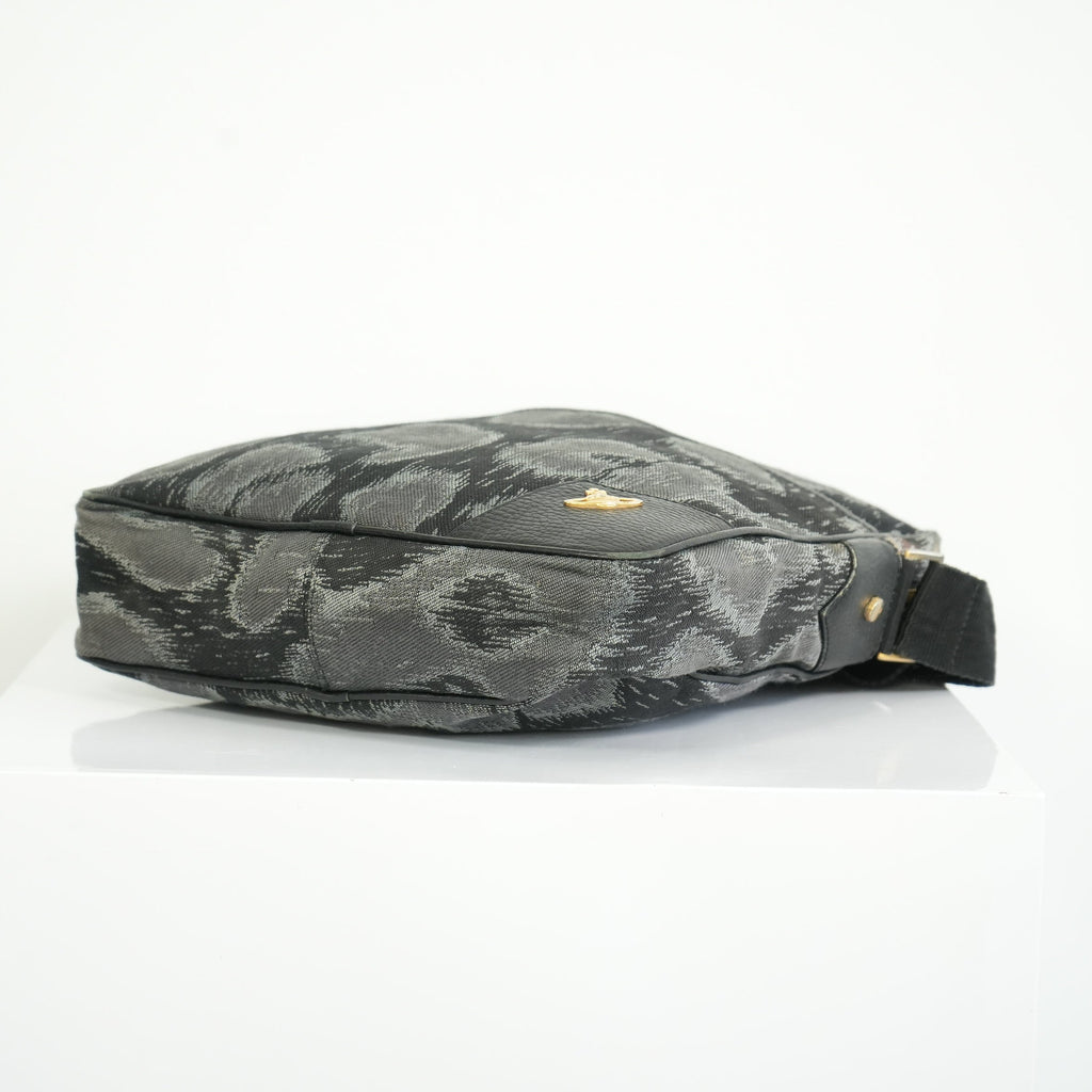 Vivienne Westwood Distinctive Black and Grey Leopard Pattern Crossbody Bag