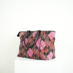 Vivienne Westwood Red and Pink Argyle Fabric Pattern Tote Bag