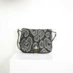 Vivienne Westwood Leather Prominent Leopard Print Pattern Messenger Bag