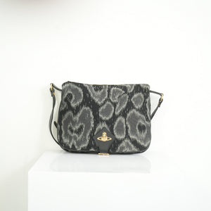 Vivienne Westwood Leather Prominent Leopard Print Pattern Messenger Bag