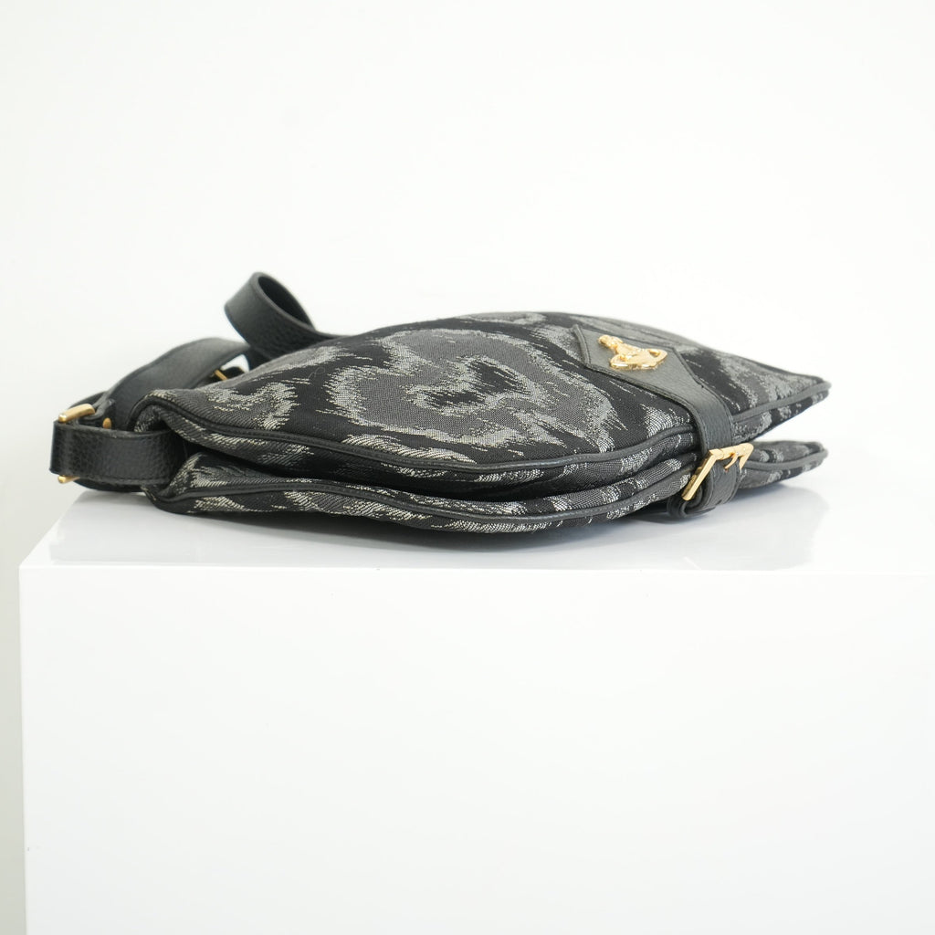 Vivienne Westwood Leather Prominent Leopard Print Pattern Messenger Bag