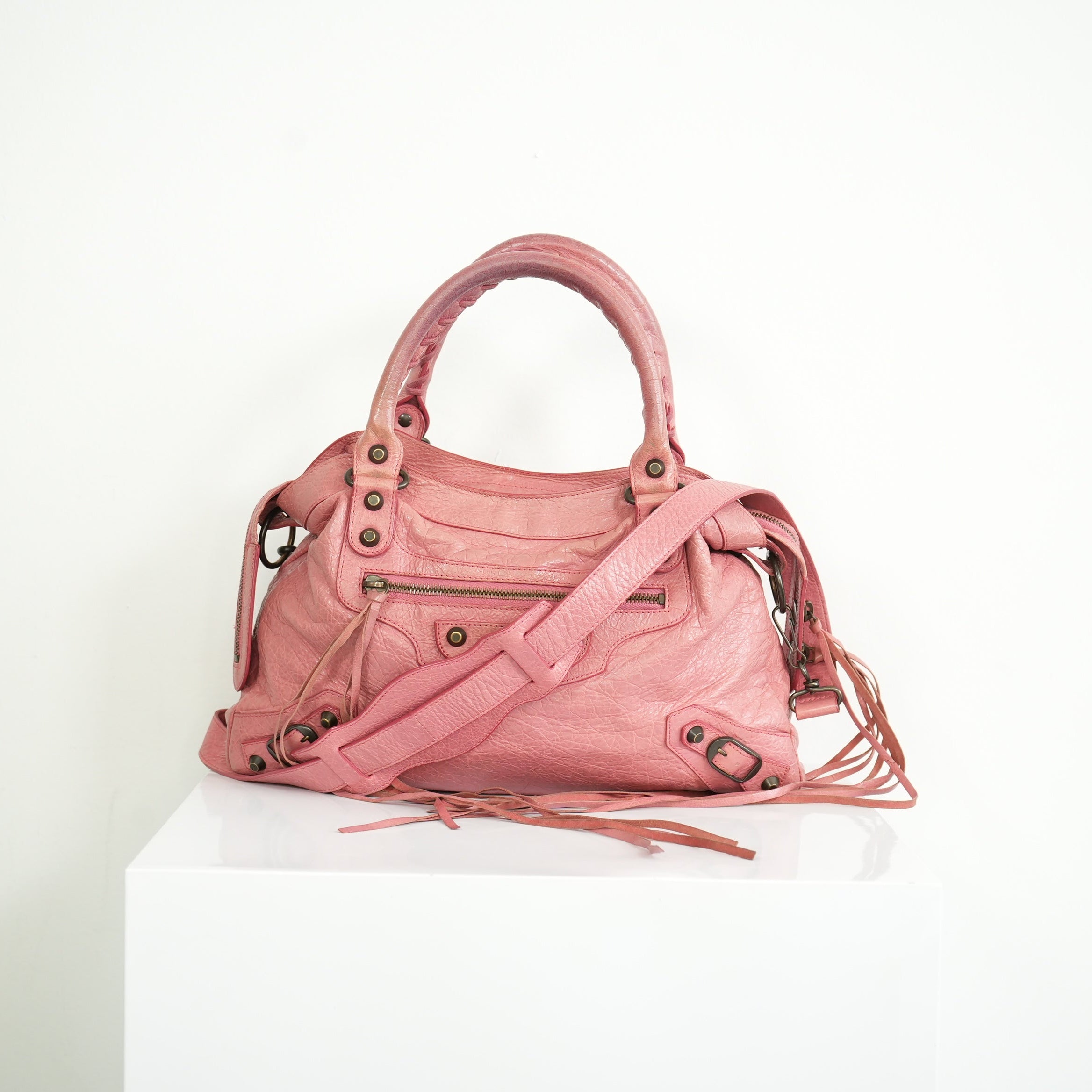 Balenciaga Pink Leather City Bag