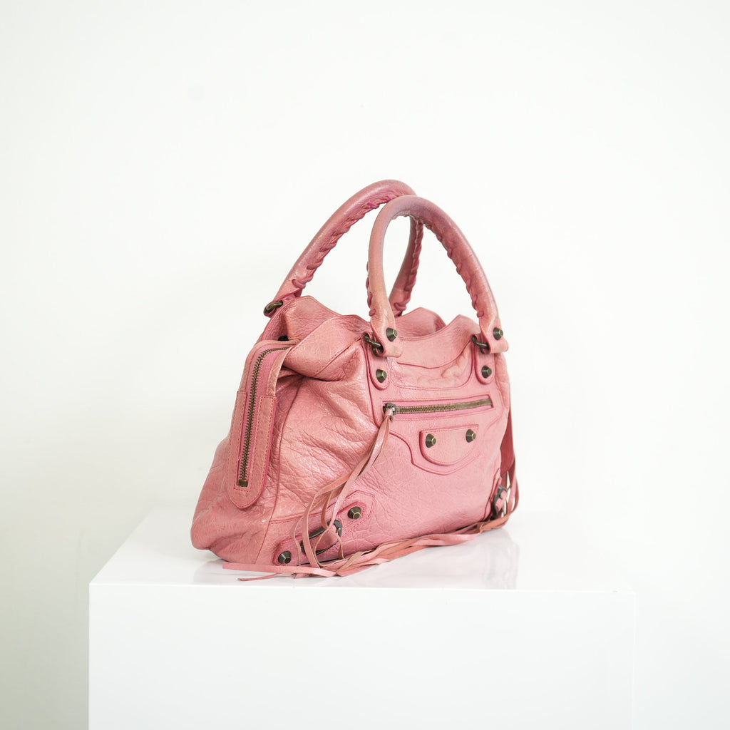Balenciaga Pink Leather City Bag
