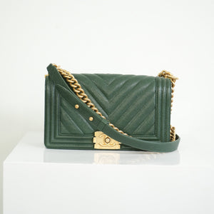 Chanel Dark Green Boy Bag